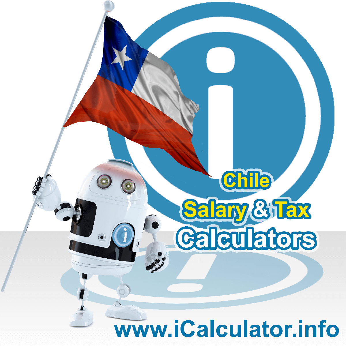 Chile Wage Calculator. This image shows the Chile flag and information relating to the tax formula for the Chile Tax Calculator